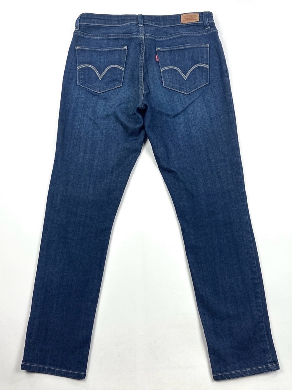 Levis The Original Mid Rise Skinny Womens Size 14M 32x31 Dark Blue Jeans Stretch - Picture 2 of 11